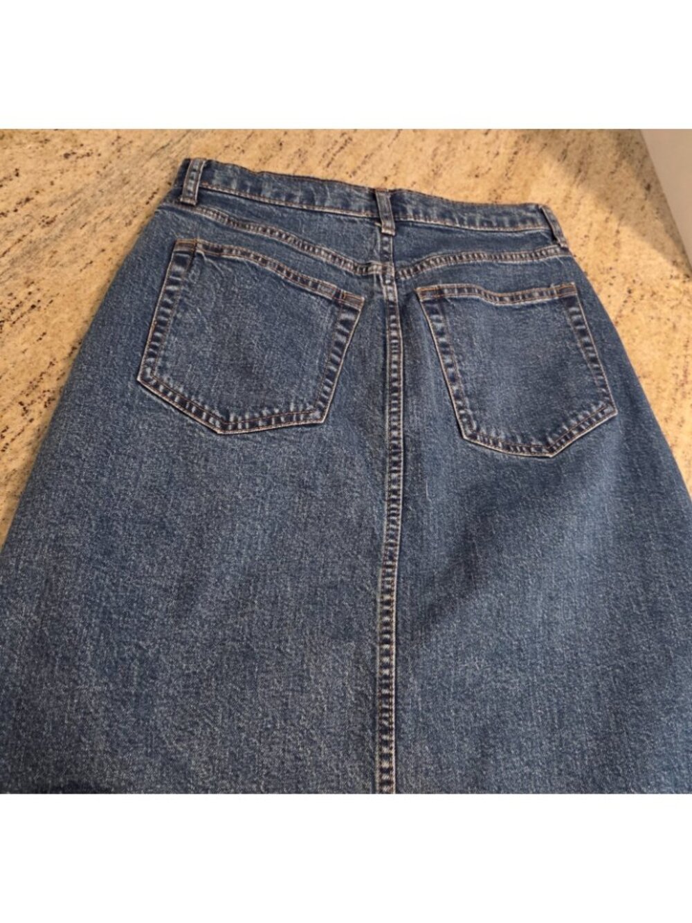 Women's Midi Blue Denim Skirt Size 2 Universal Threads Metal Button Front Slit - Picture 13 of 15